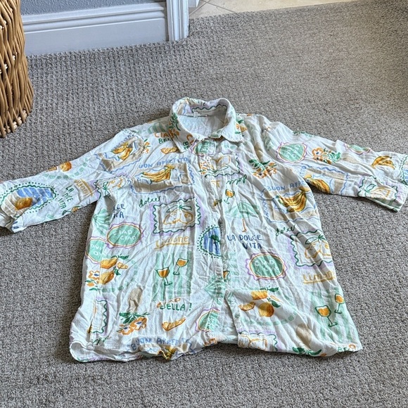 Label Of Love Tops - Label of Love Colorful Patterned Button-Up Shirt